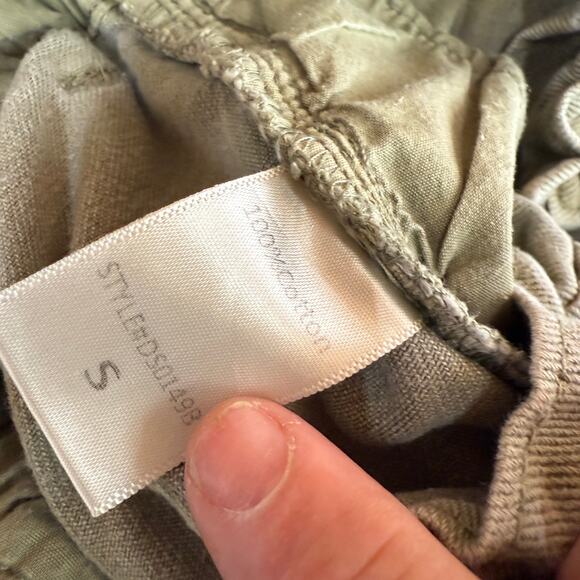 Bohme Olive Green Kennedy Paper Bag Pants Size Small - Picture 2 of 12